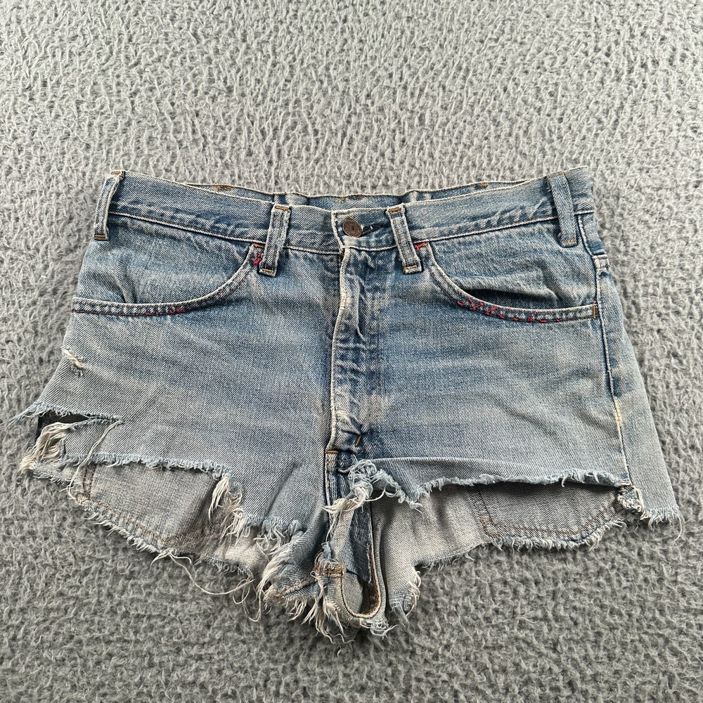 Vtg Levi's Orange Tab Shorts‎ Cut Off 60s 70s Talon 42 Zipper Fits 30x1.5 Blue
